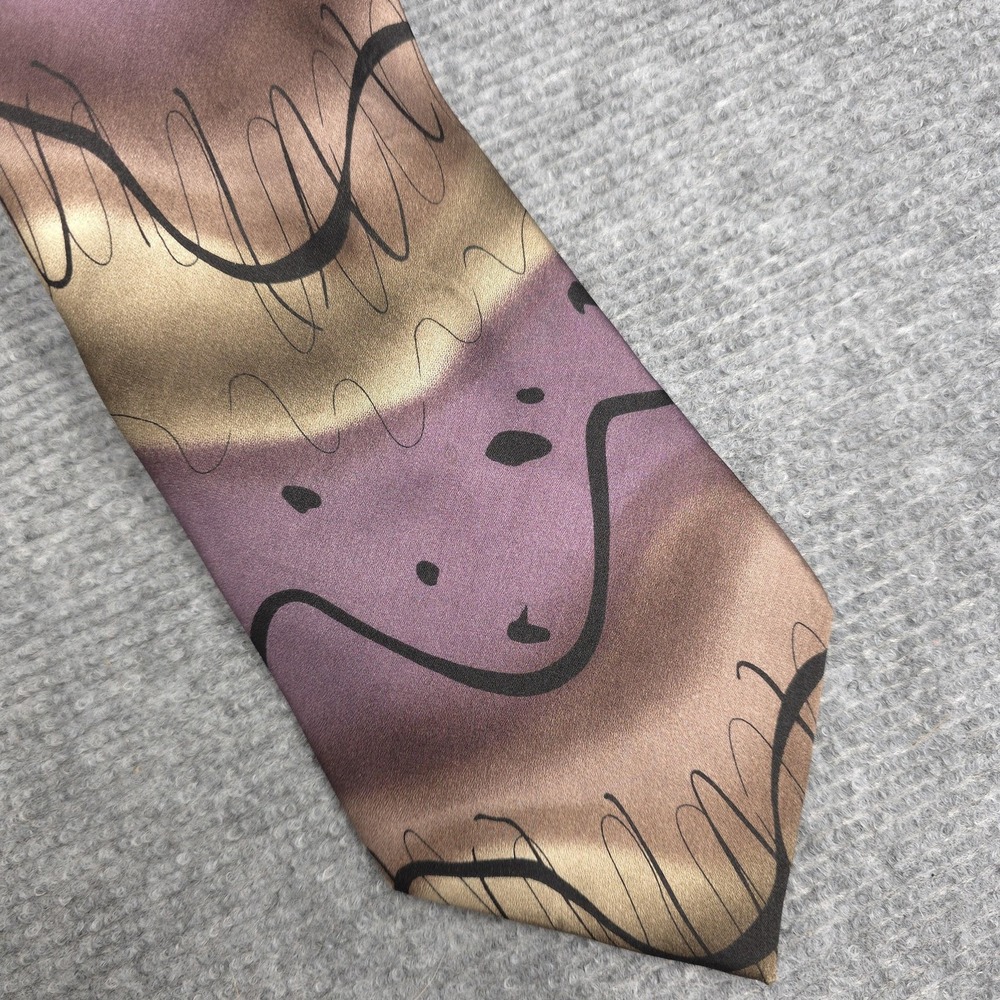 Vintage Jerry Garcia Tie Necktie Mens Purple Silk Tree Collection 90s Abstract